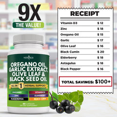 New Age oregano oil powder texture closeup suggests potent daily-use powder.