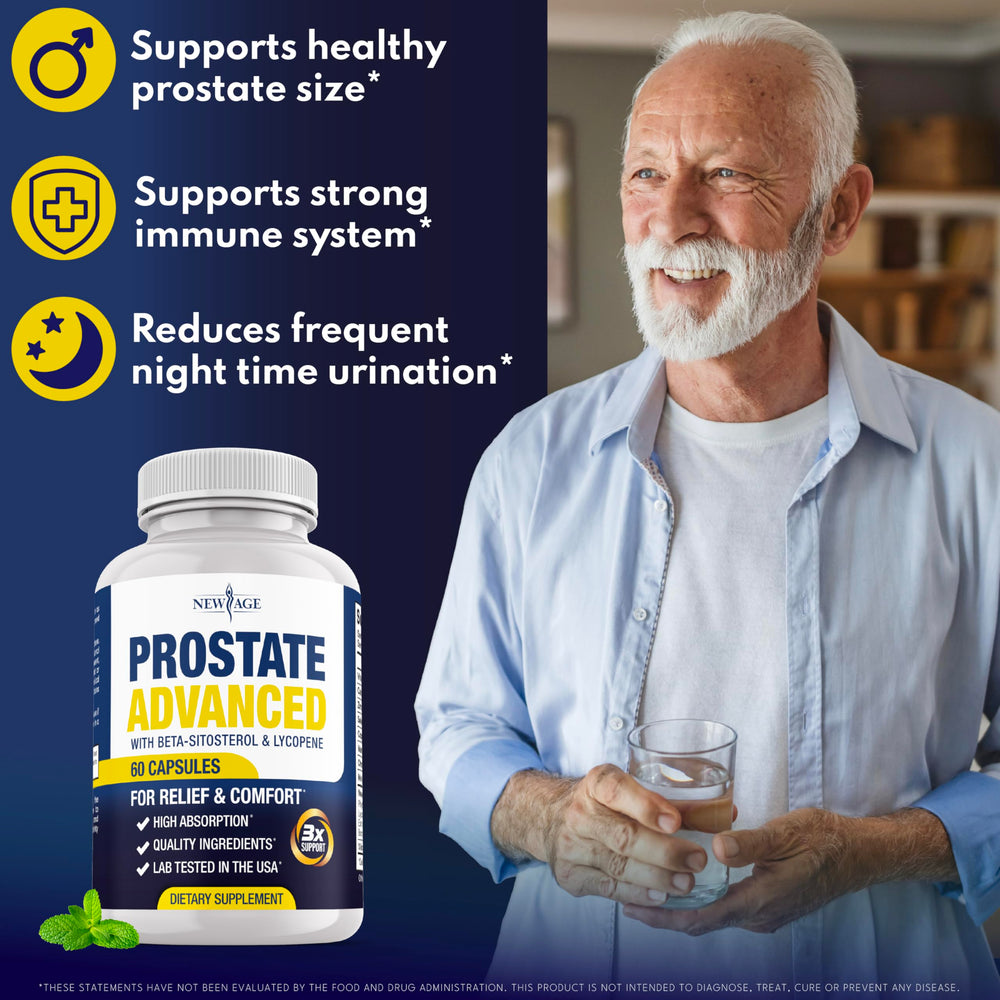 NEW AGE Prostate capsules arranged for easy daily dosing