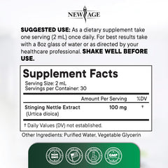 NEW AGE Stinging Nettle Root Drops amber tincture in a glass bottle