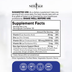 New Age vegan non-GMO alcohol-free label signals clean ingredients and quality.