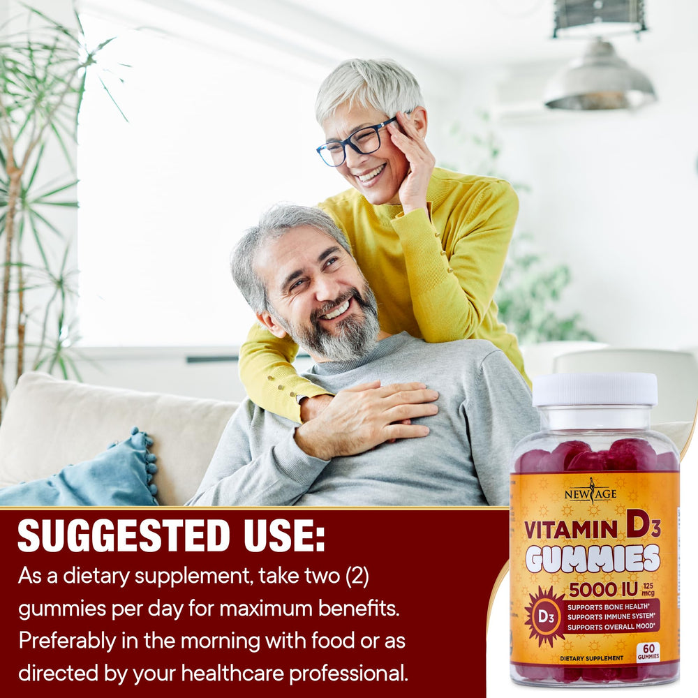 American-made vitamins: NEW AGE Vitamin D3 gummies manufactured in certified labs