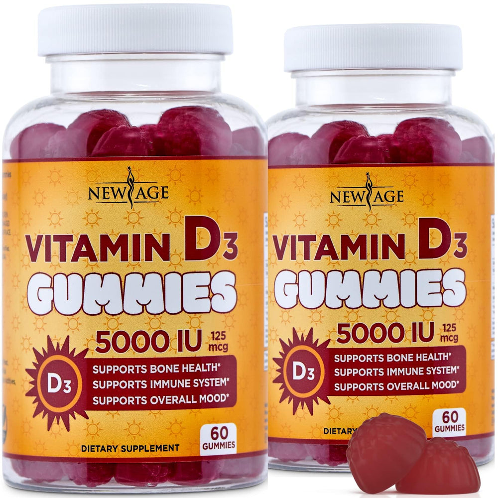 NEW AGE Vitamin D3 gummies bottle front for daily immune support