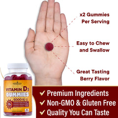 Purity-tested seal on NEW AGE Vitamin D3 gummies confirming third-party quality