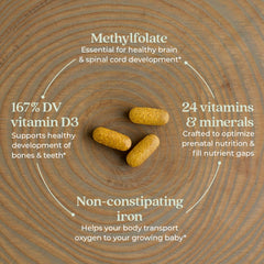Packaging box of New Chapter Advanced Perfect Prenatal shows clean, organic ingredients.