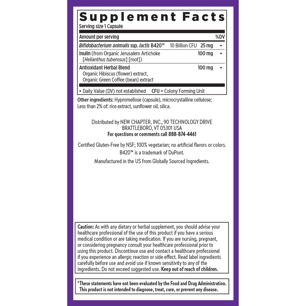 Dairy-free formulation banner on New Chapter Daily Dual Biotic packaging
