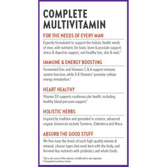 New Chapter Men's Multivitamin packaging eco-friendly design emphasizes mindful, sustainable choice.