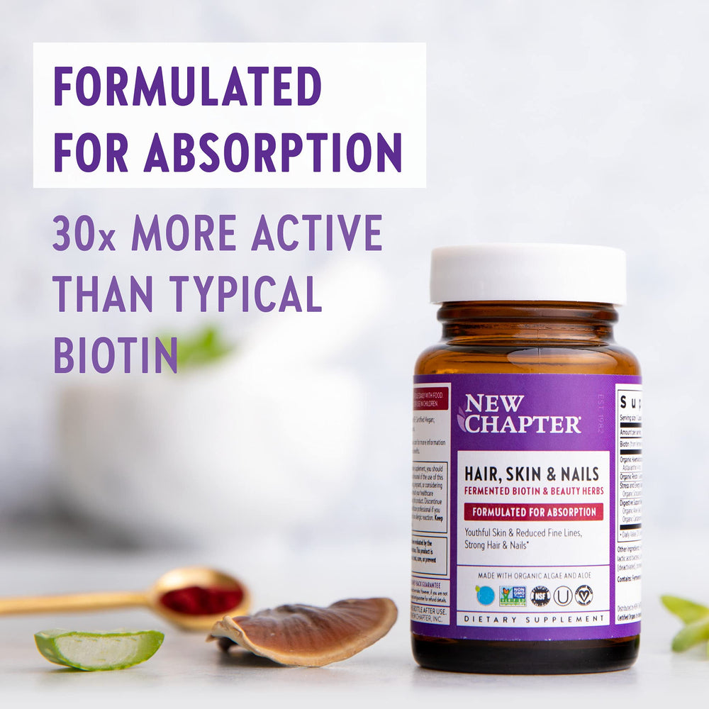 New Chapter non-GMO and vegan certifications on the label.