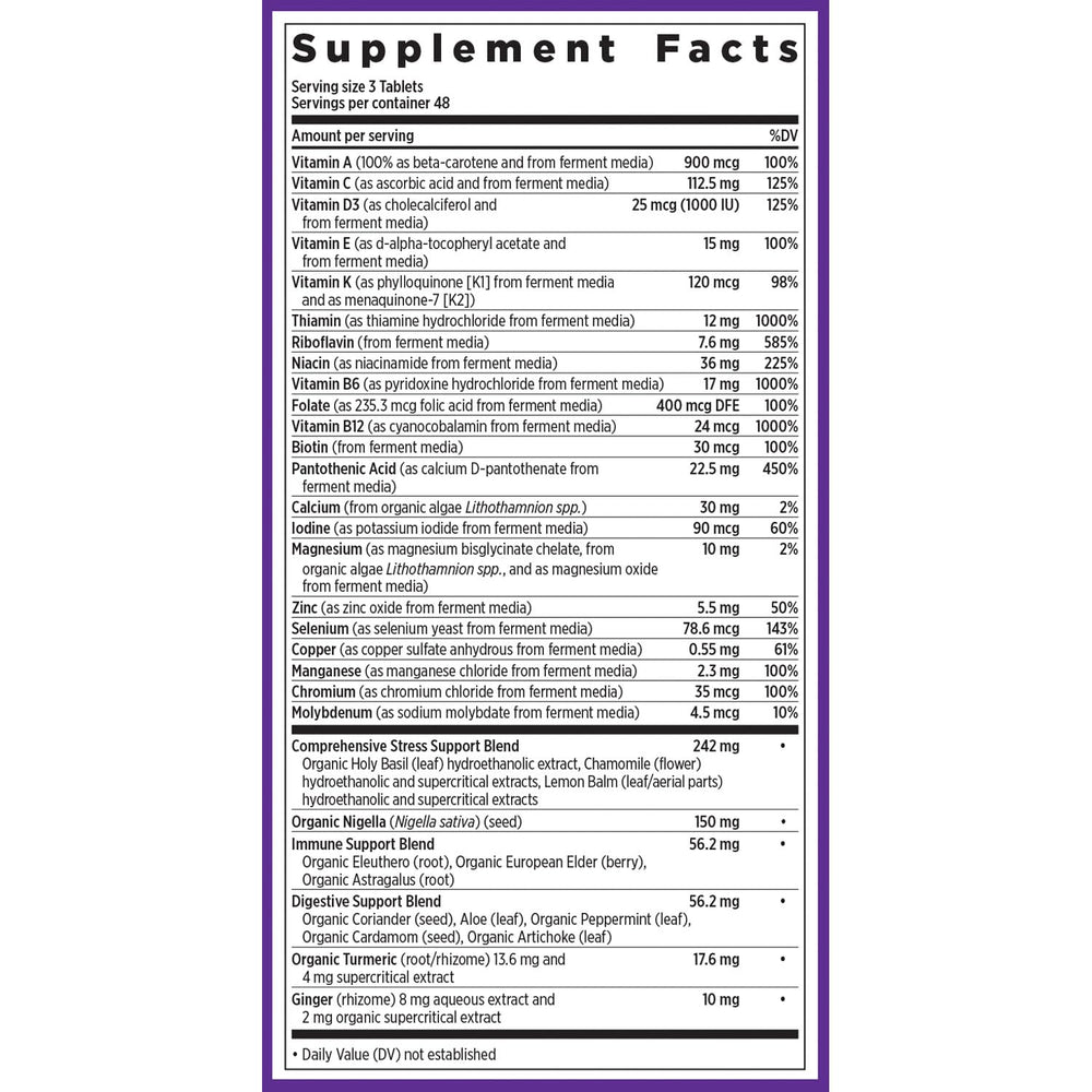 New Chapter Perfect Calm fermentation tag highlights probiotic benefits for digestion support.