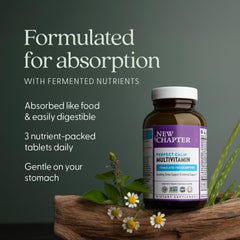 New Chapter Perfect Calm ingredients panel emphasizes organic vegetables and herbs for clean nutrition.