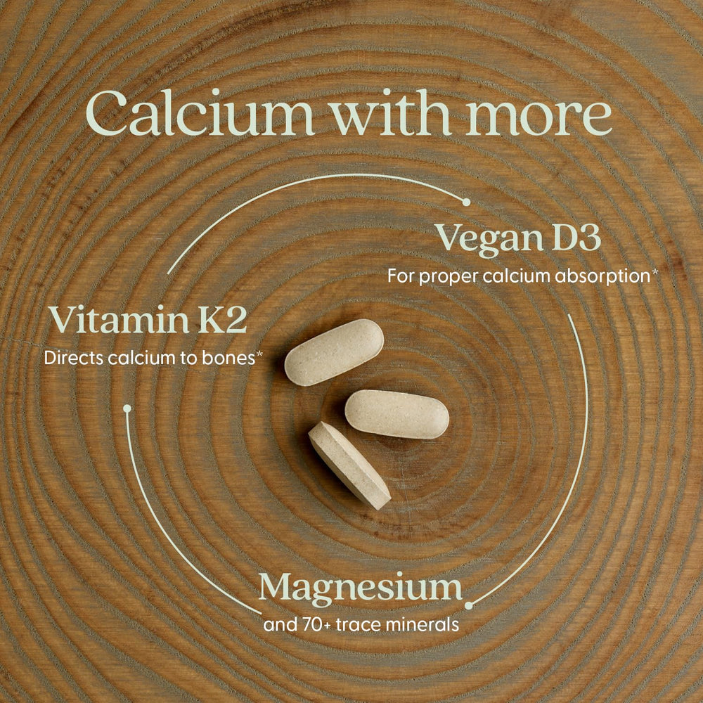 New Chapter organic plant-based calcium from Iceland origin imagery.
