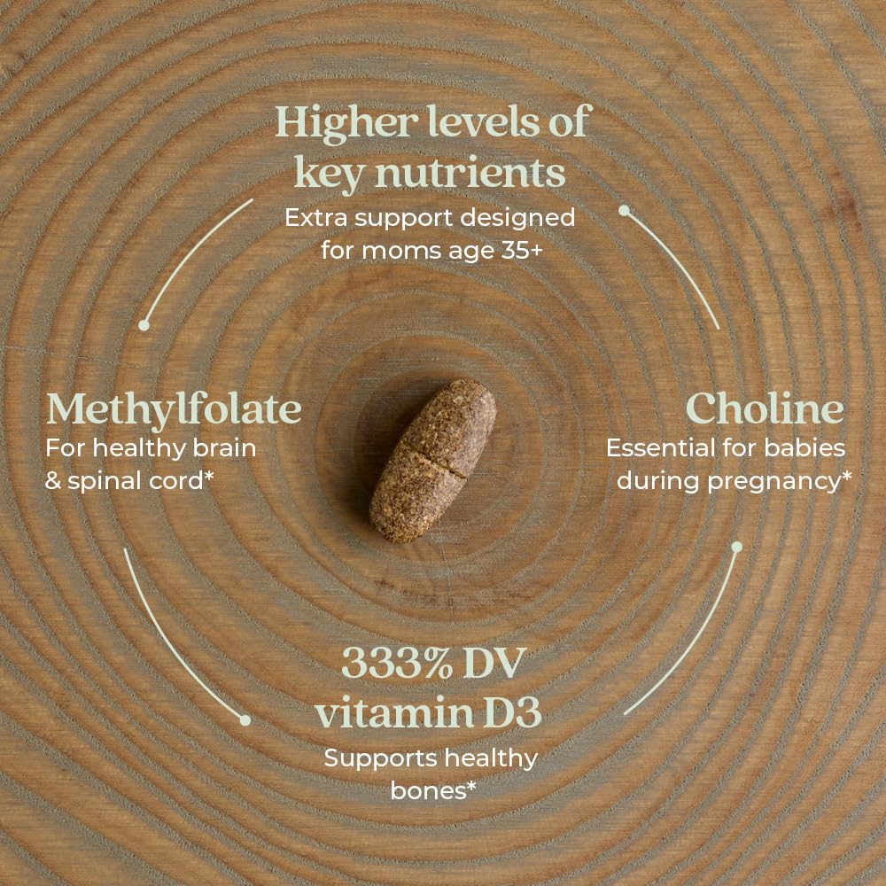 New Chapter Prenatal fermentation detail showing nutrients fermented for gentle absorption.