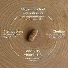 New Chapter Prenatal fermentation detail showing nutrients fermented for gentle absorption.