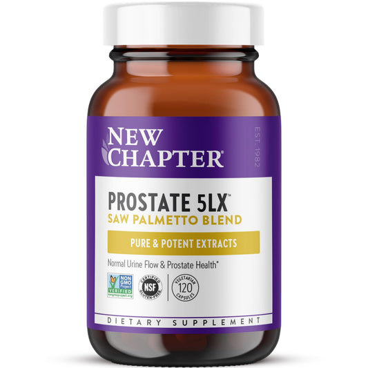 New Chapter Prostate 5LX bottle for daily urinary support
