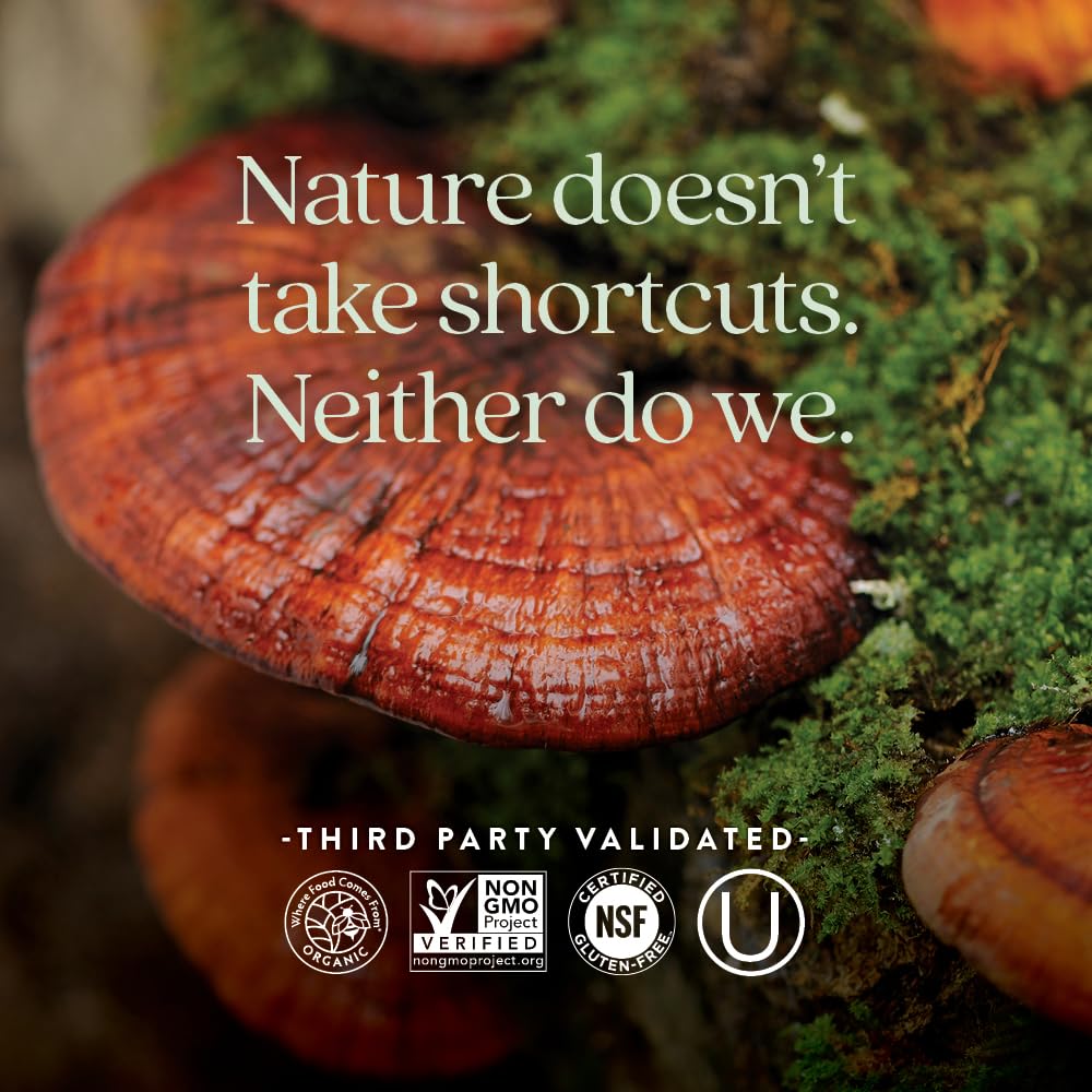 Vegan symbol displayed on New Chapter Reishi packaging.