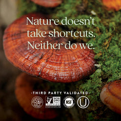 Vegan symbol displayed on New Chapter Reishi packaging.