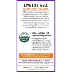 New Chapter Turmeric Force non GMO gluten free badge reinforces clean choice