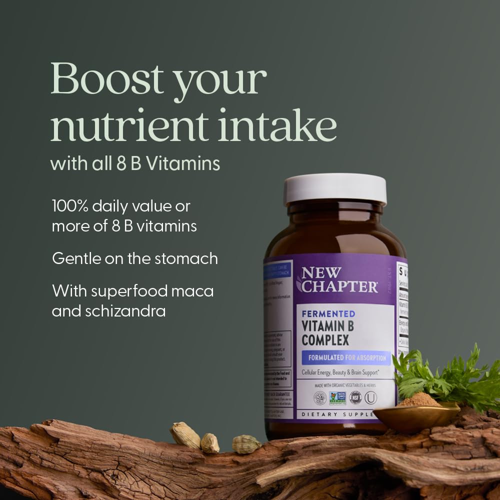 New Chapter Vitamin B Complex USDA Organic label on bottle.