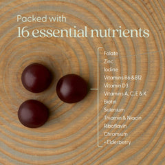 New Chapter 50+ gummies label highlighting organic fiber and fermentation