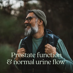 Close-up of Zyflamend Prostate label showing saw palmetto and turmeric for prostate care