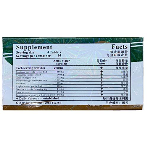 New Green Nutrition Yin Qiao label detail—GMP manufacturing information visible.