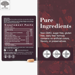 New Nordic Hair Volume menopause bottle label highlights pine bark and Annurca apple ingredients for hair cycle support