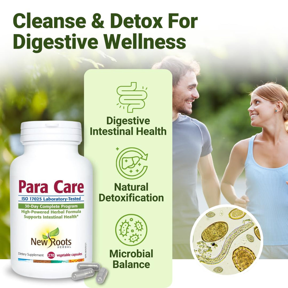 New Roots Herbal Para Care capsules for daily digestive support.