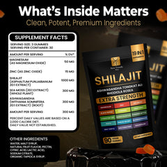 New Trends Shop Shilajit Gummies collection with a 90-count bottle visible.