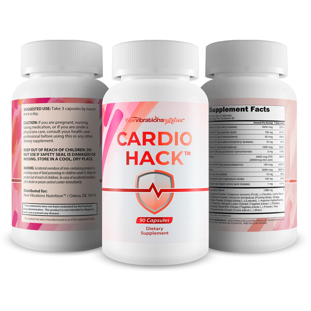 New Vibrations Cardio Hack bottle pour depicting convenient serving.