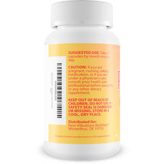 New Vibrations Nutrition Pink Tea Trick label detail with natural ingredients for balance