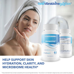 New Vibrations Nutrition Prime Biome Probiotics anti-aging capsules pouring