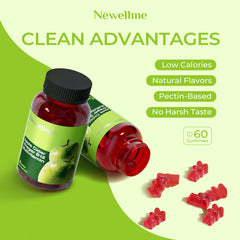 Newellme ACV Gummies with B12 ingredient pack close-up showing energy support