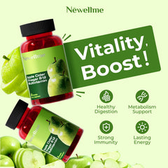 NEWELLME ACV Gummies bottle label close-up emphasizing transparency and ingredients.