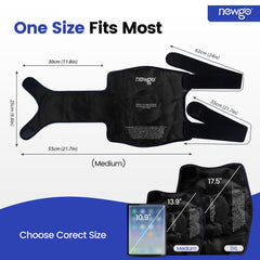 NewGo knee ice pack stays pliable when frozen for contouring
