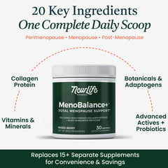 NewLife Naturals MenoBalance+ ashwagandha and L‑theanine for mood support