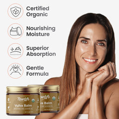 Application scene with NewLife Naturals Vulva Balm Butter for postpartum care