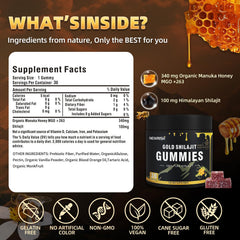 Newrish Shilajit Honey Sticks Pack paired with gummies for enhanced natural nourishment.
