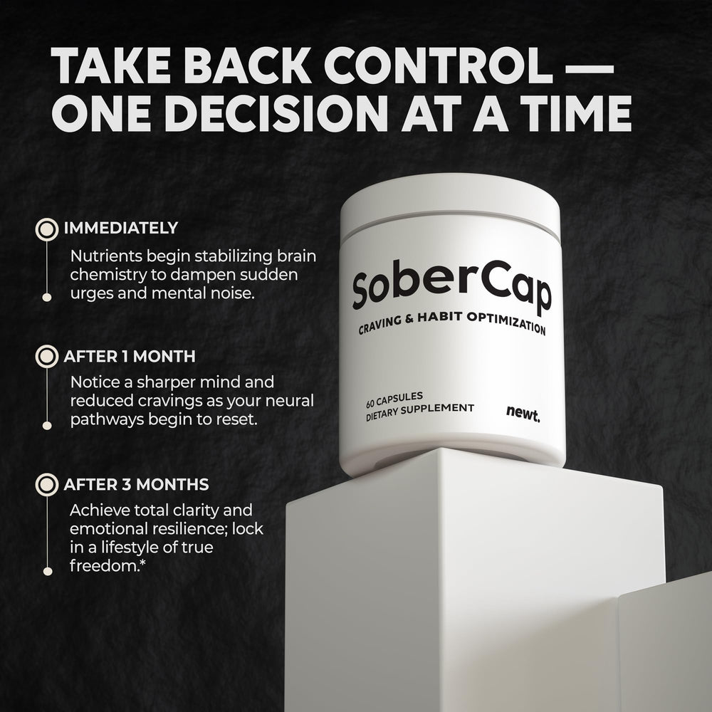 Newt SoberCap packaging highlights quality and transparency.