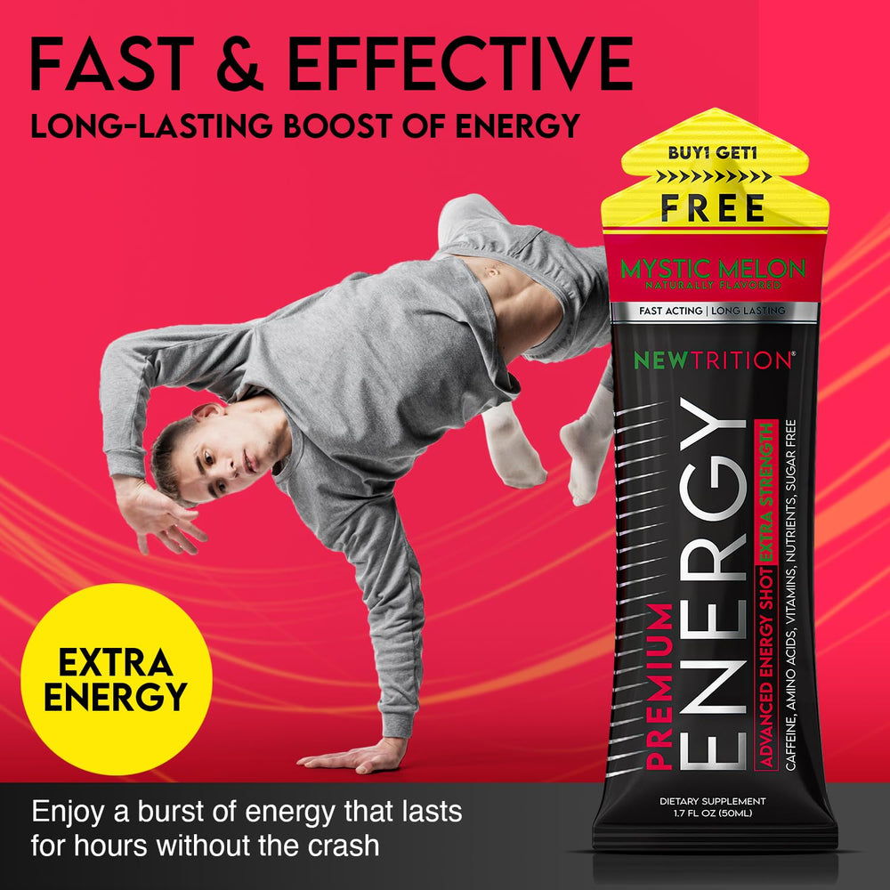 NewTrition label shows zero sugar for guilt-free energy.