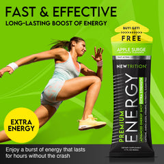 NewTrition Apple Surge bottle front delivers zero sugar energy for focus