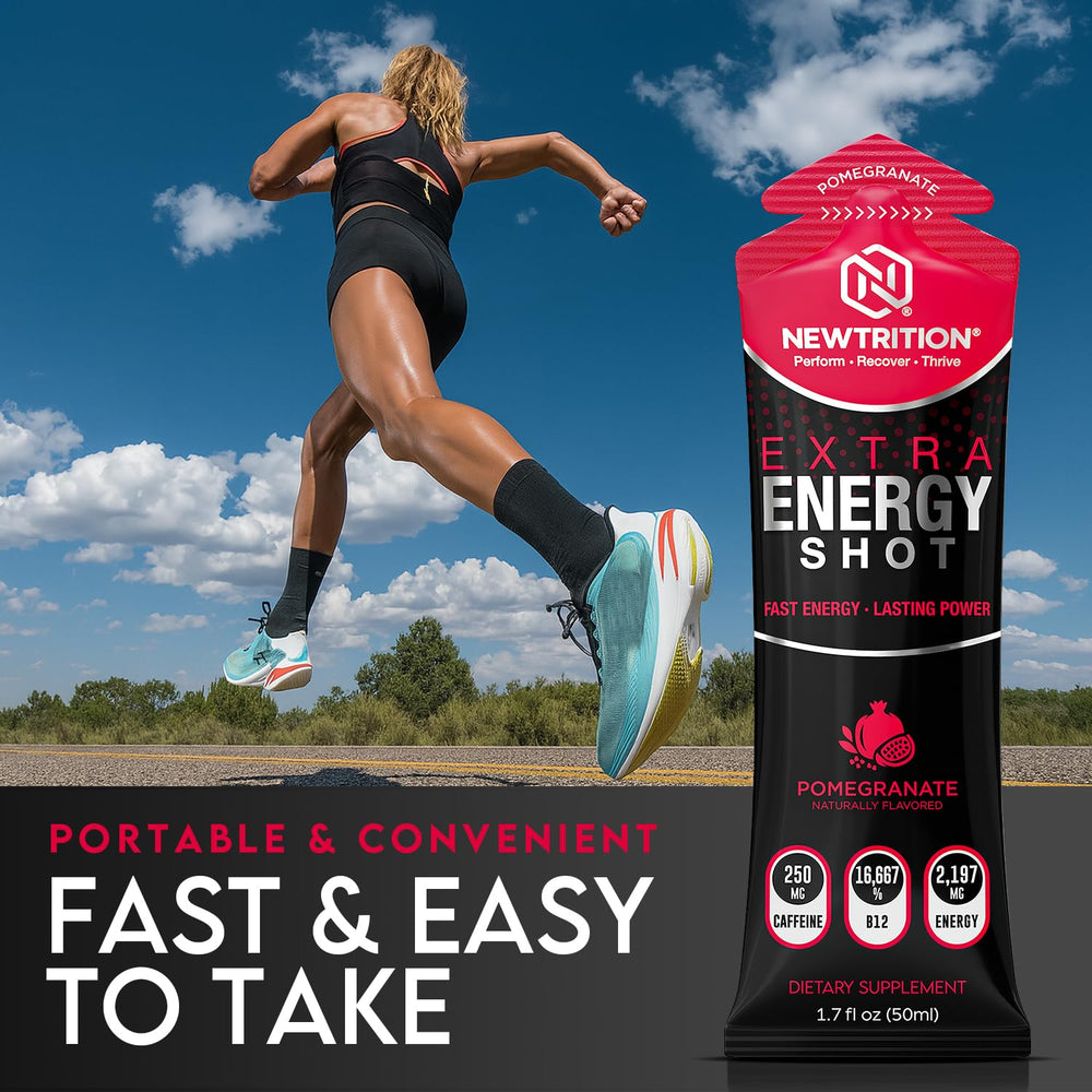 NewTrition Extra Strength Energy Shot apple surge bottle supports quick focus during workouts