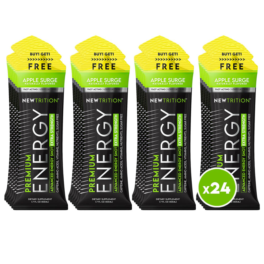 NewTrition energy shot Blue Raspberry bottle front for quick focus and clean energy