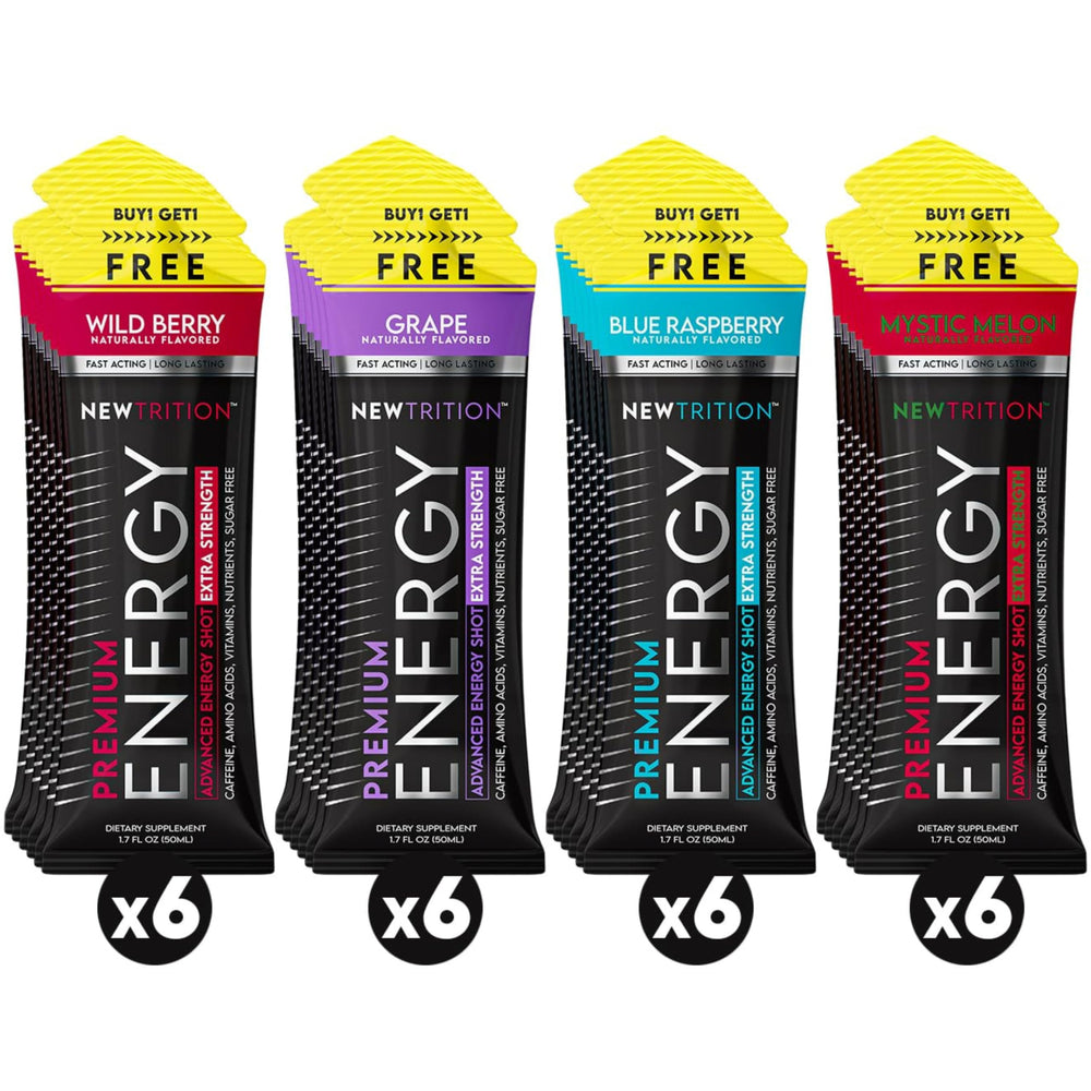 NewTrition Extra Strength Energy Shot Blue Raspberry for quick focus and on-the-go energy