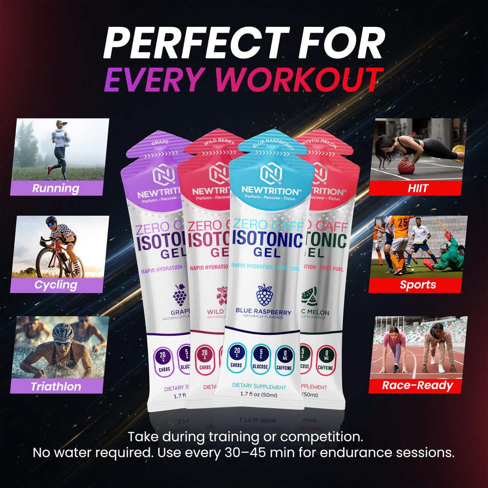 NewTrition isotonic energy gel blue raspberry variety pack for flavor variety