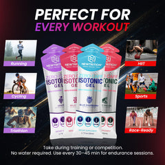 NewTrition isotonic energy gel blue raspberry variety pack for flavor variety