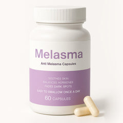 Newureho Melanina Anti-Melasma capsules bottle for daily skin tone balance.