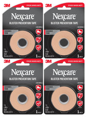 Nexcare blister prevention tape roll cushions skin against rubbing during activity