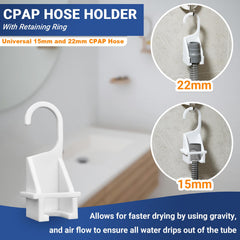 Nexonty CPAP hose holder clip attaches securely to various surfaces for steady positioning.