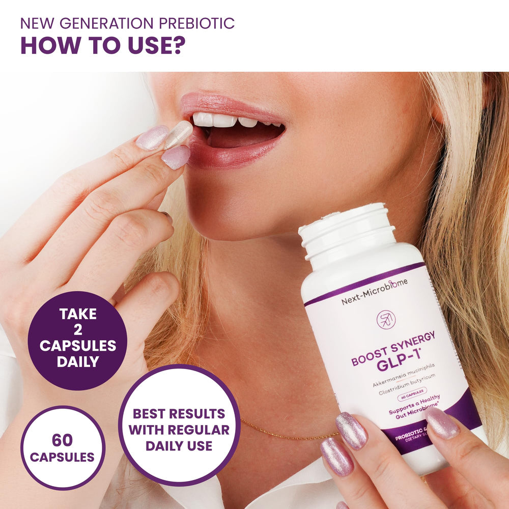 NEXT-MICROBIOME USA-made GMP facility label on bottle signals premium quality.