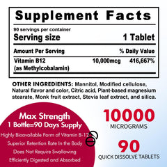 Nextdia B12 sublingual dissolving action enabling fast absorption and focus