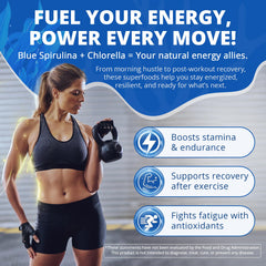 Nextdia Blue Spirulina Gummies taurine for clean, natural energy.